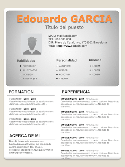 100 Ejemplos De Cv Gratis Plantilla De Curriculum Vitae